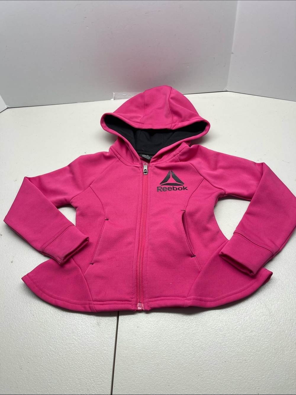 Reebok Girls Hot Pink Hooded Zip Jacket. Size 4